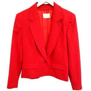 Pendleton 1 Button Red Wool Short Blazer Women's Sz 8